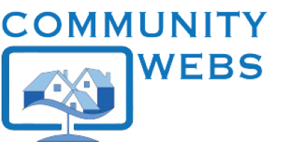 Logo featuring houses on a computer screen