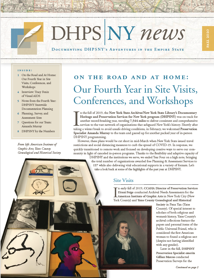 Newsletter cover, Fall 2020