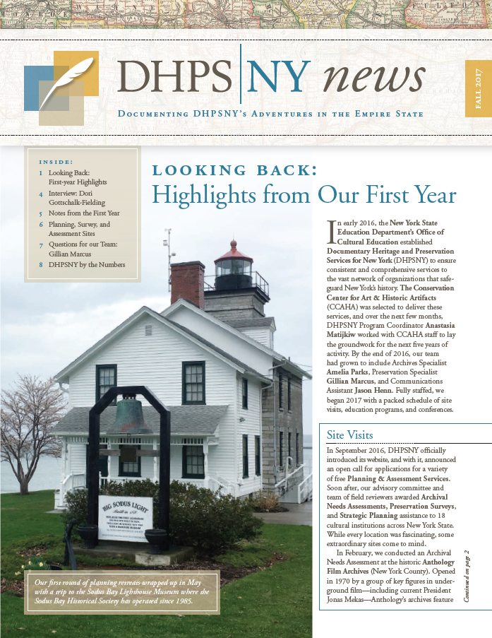 Newsletter cover, Fall 2017
