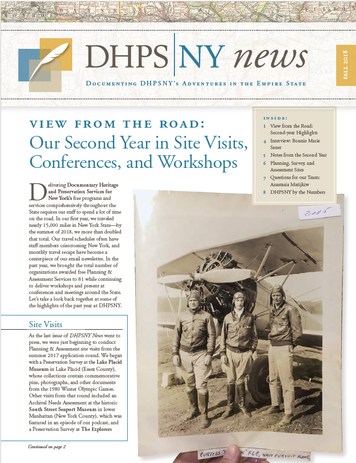 Newsletter cover, Fall 2018