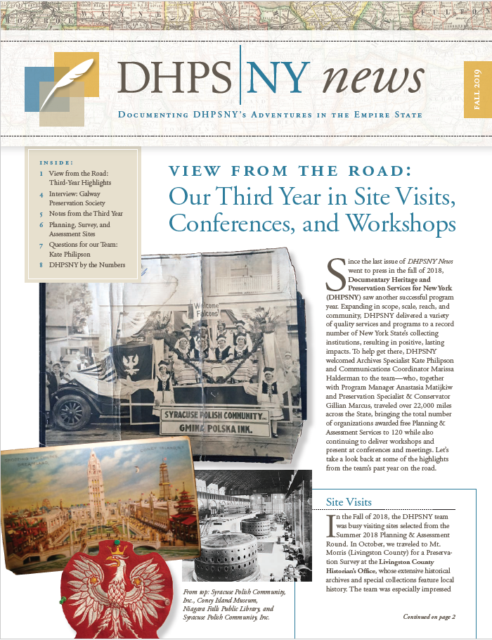 Newsletter cover, Fall 2019