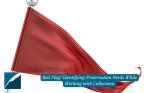A picture of a waving red flag. To the left, the DHPSNY logo and to the right text that says "Red Flag! Identifying Preservation Needs While Working with Collections."